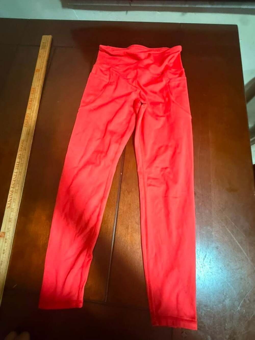Bally Total Fitness Women's Red High-Waisted Leggings with Pockets Size S